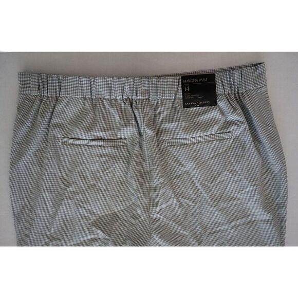Banana Republic Women's Sz 14 Light Gray/White Hayden Pull-On Soft Ankle Pants - Picture 4 of 9
